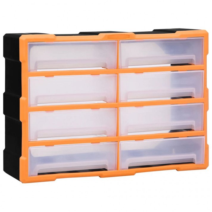 Organizer multicassetti arancione nero 52x16x37 cm Vida XL
