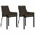 Pack de sillas con estructura de acero y tapizado de tela con acabado color marrón Vida XL