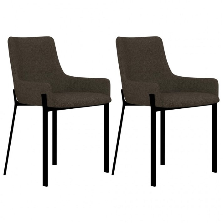 Set di sedie di tessuto e acciaio marrone Vida XL