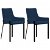 Set di sedie di tessuto e acciaio blu Vida XL