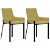 Set di 2 sedie realizzate in acciaio e legno con tessuto di finitura colore giallo Vida XL