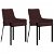Conjunto de 2 cadeiras fabricadas com madeira e aço estofadas em tecido cor de vinho VidaXL