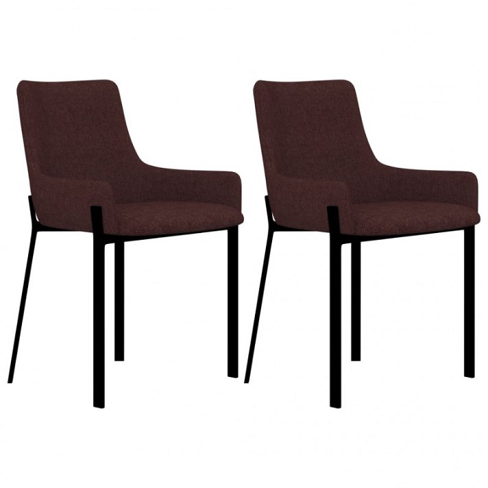 Pack de 2 sillas fabricadas con madera y acero tapizadas en tela color vino VidaXL