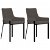 Set di sedie fabbricate con legno e acciaio tappezzate in tessuto di colore grigio talpa Vida XL