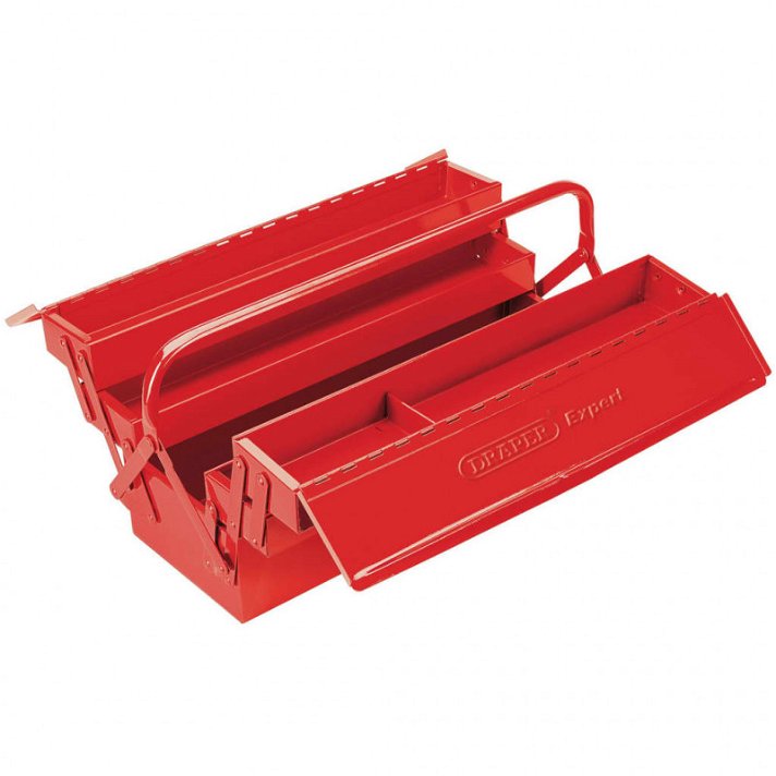 Caixa de ferramentas dobrável de aço vermelho Draper Tools