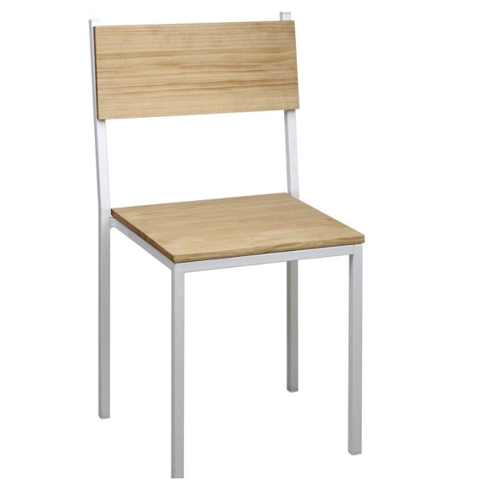 Conjunto de cadeiras brancas encaixáveis estilo industrial vintage iCub Crea Collection