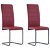 Set di sedie moderne di ecopelle e acciaio rosso Vida XL