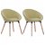 Pack de sillas de tela acolchada con patas de haya verde VidaXL