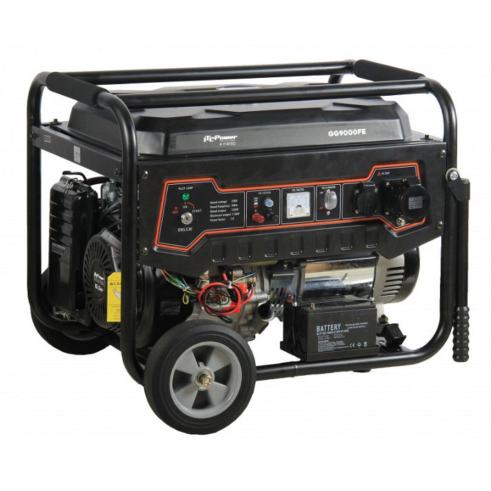 Generador eléctrico a gasolina apto uso profesional o doméstico 6500W GG9000FE ITC Power