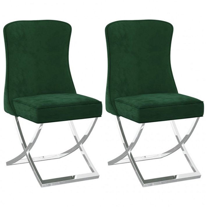Conjunto de cadeiras de veludo verde Vida XL