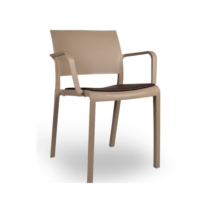 Set di 4 sedie con braccioli realizzate in polipropilene e tappezzeria a scelta New Fiona Resol