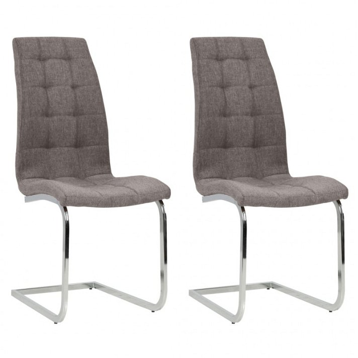 Set di sedie a sbalzo color grigio talpa VidaXL
