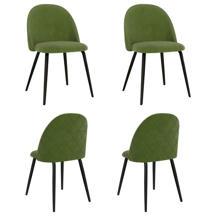 Set di sedie di poliestere verde VidaXL