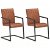 Conjunto de cadeiras cantilever de couro autêntico castanho de estilo rétro Vida XL
