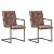 Pack de sillas voladizas estilo capitoné marrón envejecido VidaXL