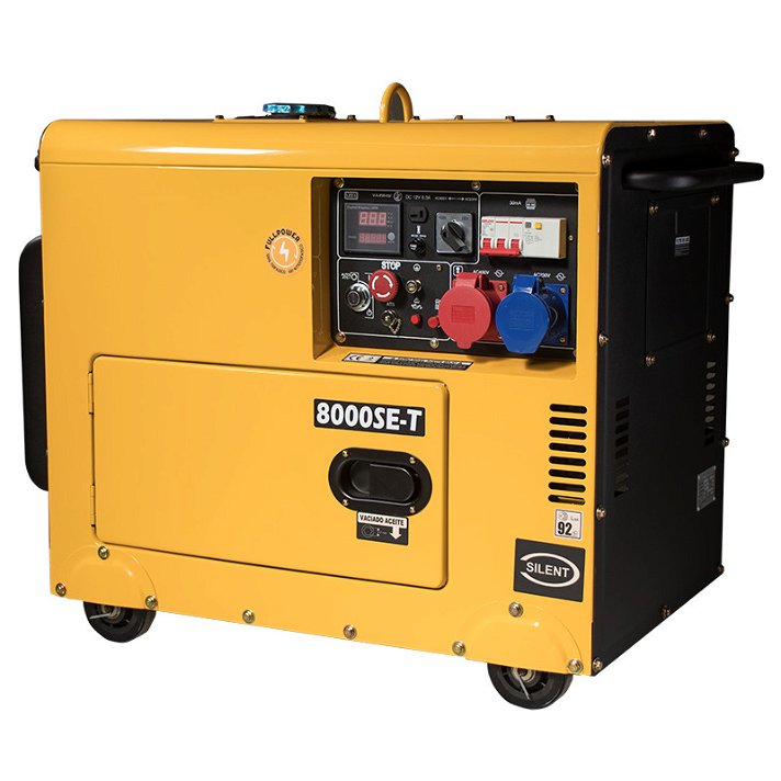 K8000SE-T Grupo gerador diesel insonorizado ITCPower com saída trifásica 7,9 kVA potência total K8000SE-T