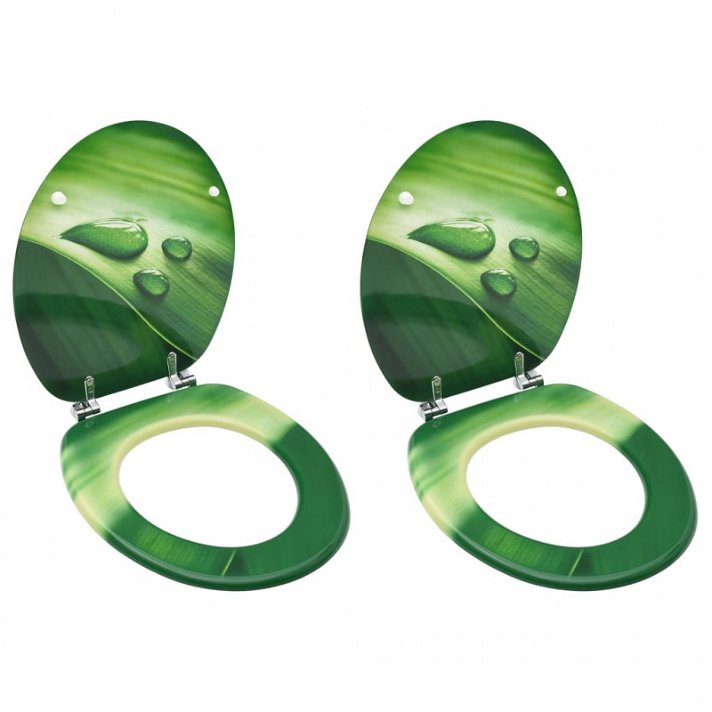 Pack de asientos de inodoro universal gotas verde Vida XL