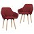 Pack de sillas de tela acolchada con reposabrazos color vino tinto VidaXL