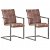 Conjunto de cadeiras cantilever padrão retangular castanho-envelhecido Vida XL