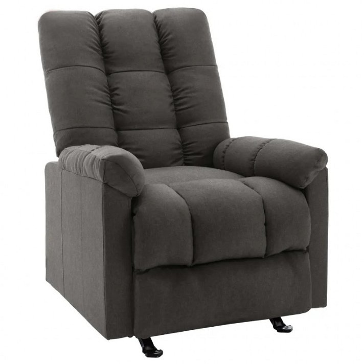 Fauteuil inclinable et fauteuil pivotant en tissu gris foncé VidaXL