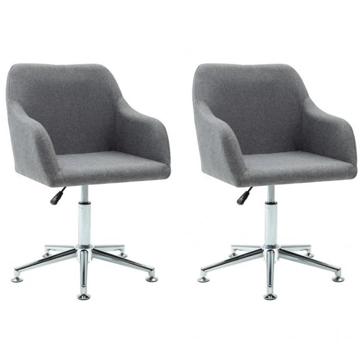 Set di sedie girevoli con braccioli colore grigio Vida XL