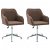 Pack de sillas giratorias con reposabrazos de acero y tapizado en color marrón Vida XL
