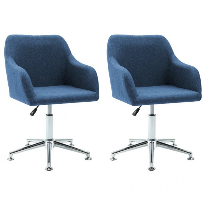 Conjunto de cadeiras giratórias com apoio para braços cor azul Vida XL