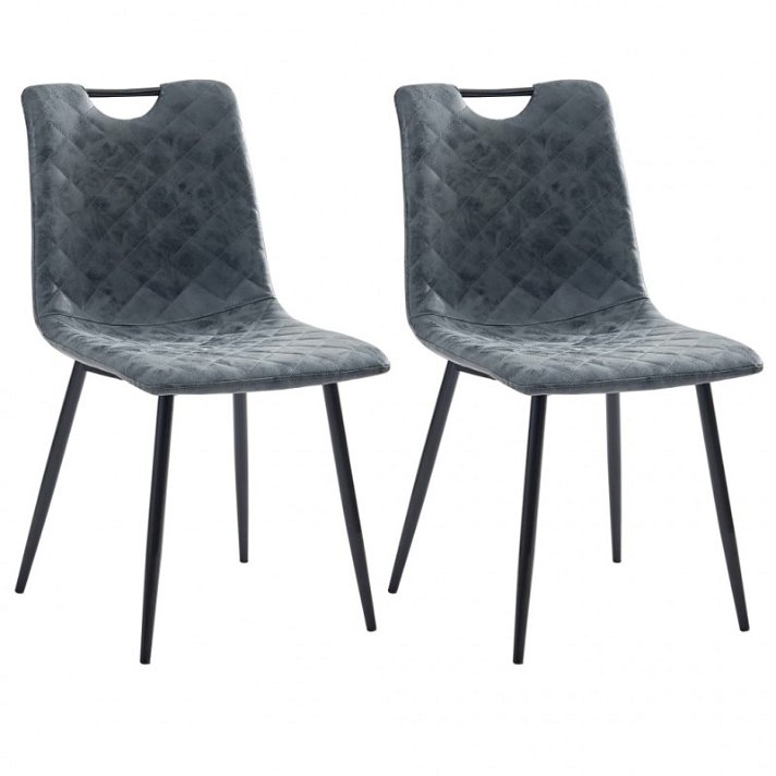 Pack de sillas para comedor elaboradas con acero y cuero sintético color negro VidaXL