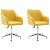 Conjunto de cadeiras giratórias com apoio para braços cor amarela Vida XL