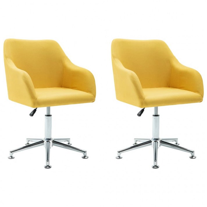 Set di sedie girevoli con braccioli colore giallo Vida XL