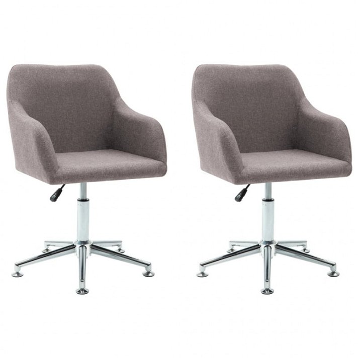 Set di sedie girevoli con braccioli colore grigio talpa Vida XL