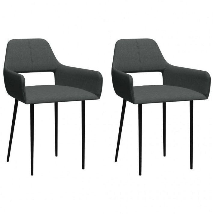 Conjunto de cadeiras de poliéster cinzento-escuro Vida XL