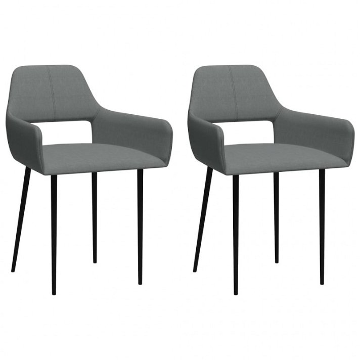 Set di sedie di poliestere grigio chiaro VidaXL