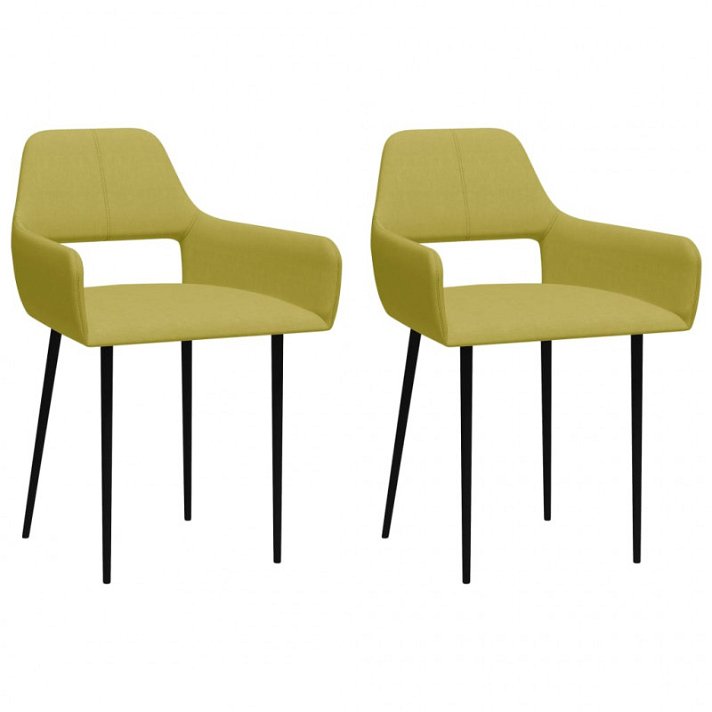 Paquet de chaises en polyester avec accoudoirs verts VidaXL