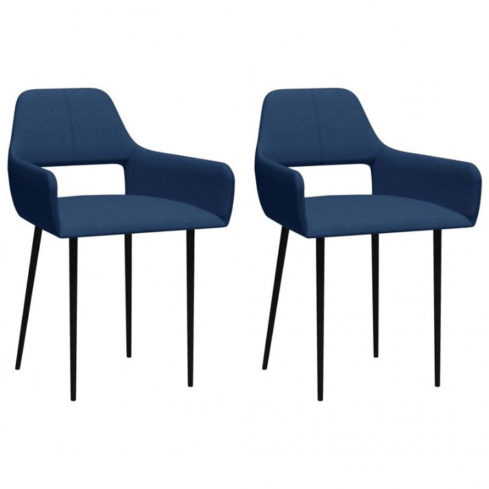 Set di sedie di poliestere blu VidaXL