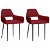 Set di sedie di poliestere rosso vino VidaXL
