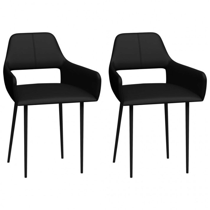 Pack de sillas de comedor de cuero sintético color negro VidaXL
