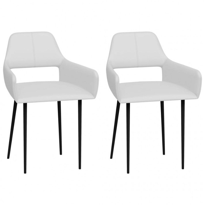 Set di sedie ergonomiche di ecopelle sintetico bianco VidaXL