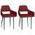Set di sedie ergonomiche di ecopelle rosso vino Vida XL