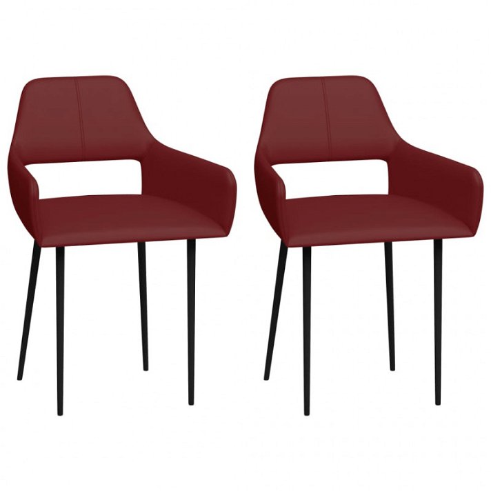 Lot de chaises ergonomiques en cuir synthétique vin rouge VidaXL