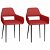 Set di sedie ergonomiche di ecopelle rosso Vida XL