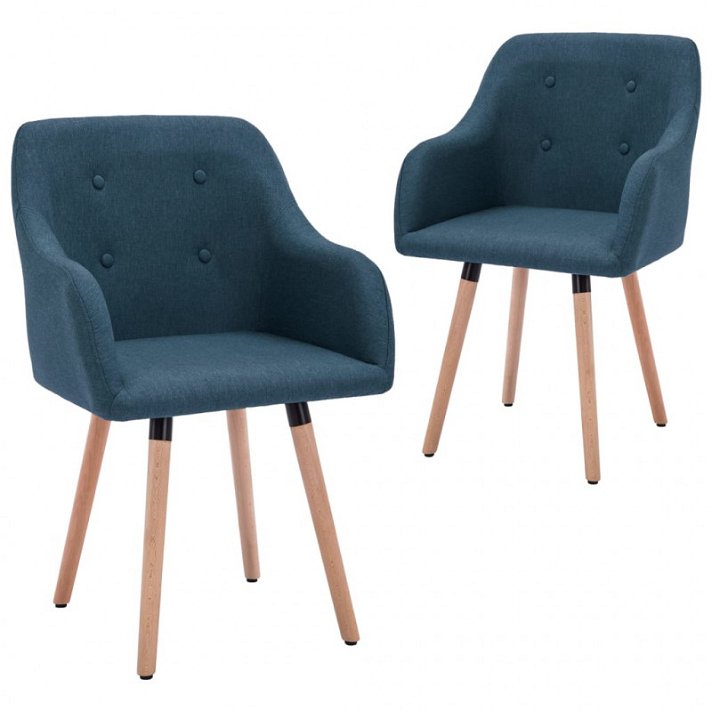 Set di sedie di legno di faggio blu Vida XL