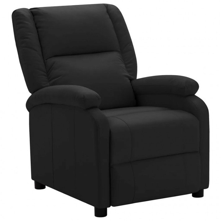 Sillón reclinable moderno de cuero negro VidaXL
