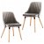 Set di sedie di velluto e legno di faggio massiccio grigio chiaro Vida XL