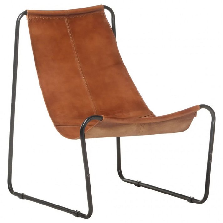 Chaise vintage en cuir marron VidaXL