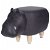 Taburete con forma de hipopótamo fabricado de pino natural y tapizado con cuero ecológico Vida XL