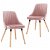 Set di sedie di velluto e legno di faggio massiccio rosa Vida XL