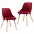 Set di sedie di velluto e legno di faggio massiccio rosso vino Vida XL