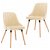 Pack de sillas de terciopelo y madera de haya maciza crema VidaXL