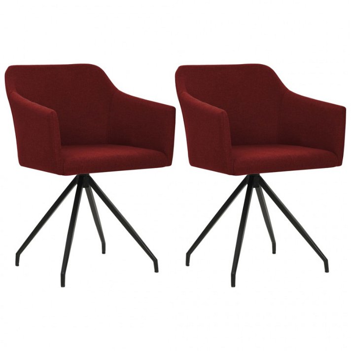 Set di sedie girevoli rosso vino Vida XL
